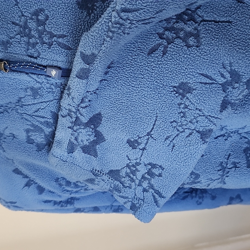 Eddie Bauer Blue Floral Women's Fleece,L - Picture 4 of 6